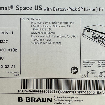 B. Braun Infusomat Space Large Volume Pump – Model 586U with WiFi, Battery Pack (Refurbished)