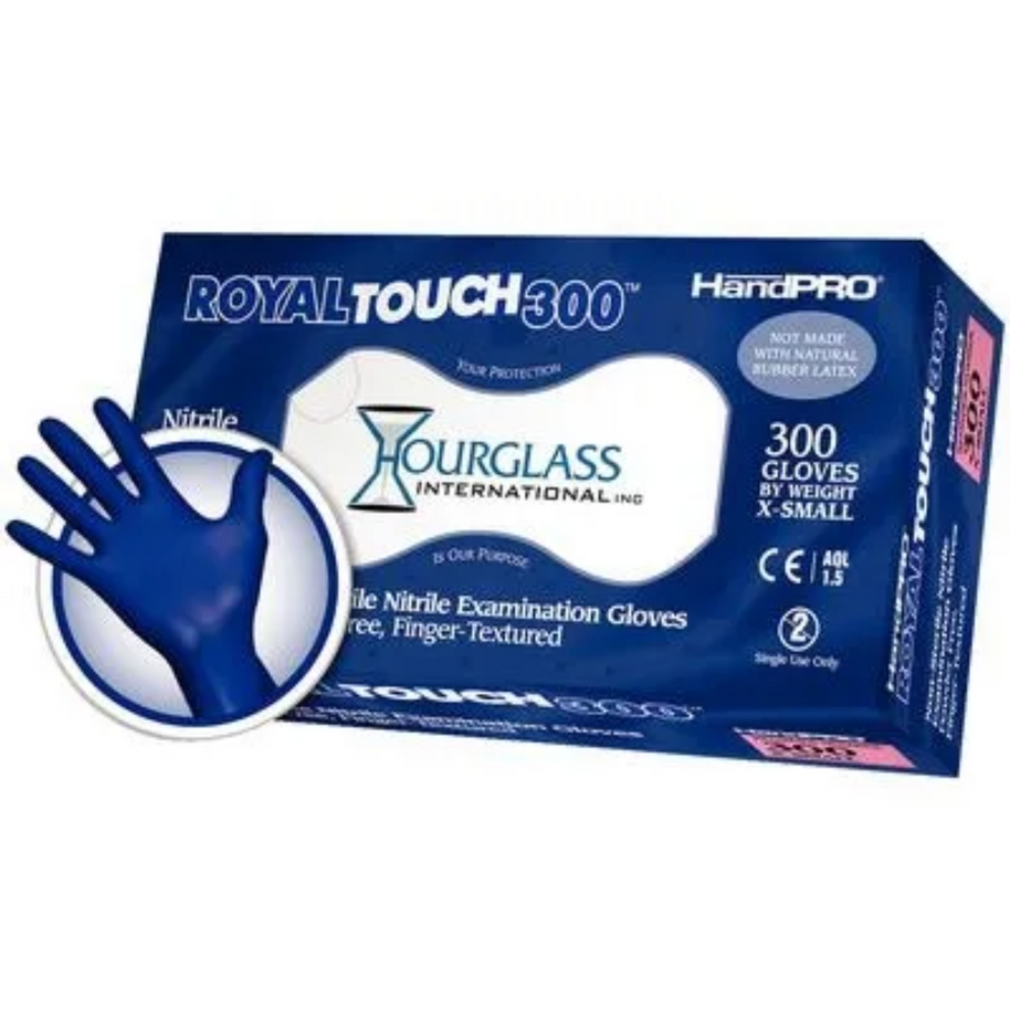 HandPRO® RoyalTouch300™ Nitrile Exam Gloves – Powder-Free, Royal Blue, Small, 300 Count