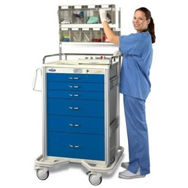 Armstrong Medical Aluminum Cart – 7-Drawer Electronic Touchpad, Deep Blue (Used)