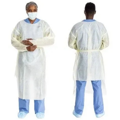 Halyard 43008-01 Basics Tri-Layer AAMI2 Over-The-Head Isolation Gown – Large, 100 Count