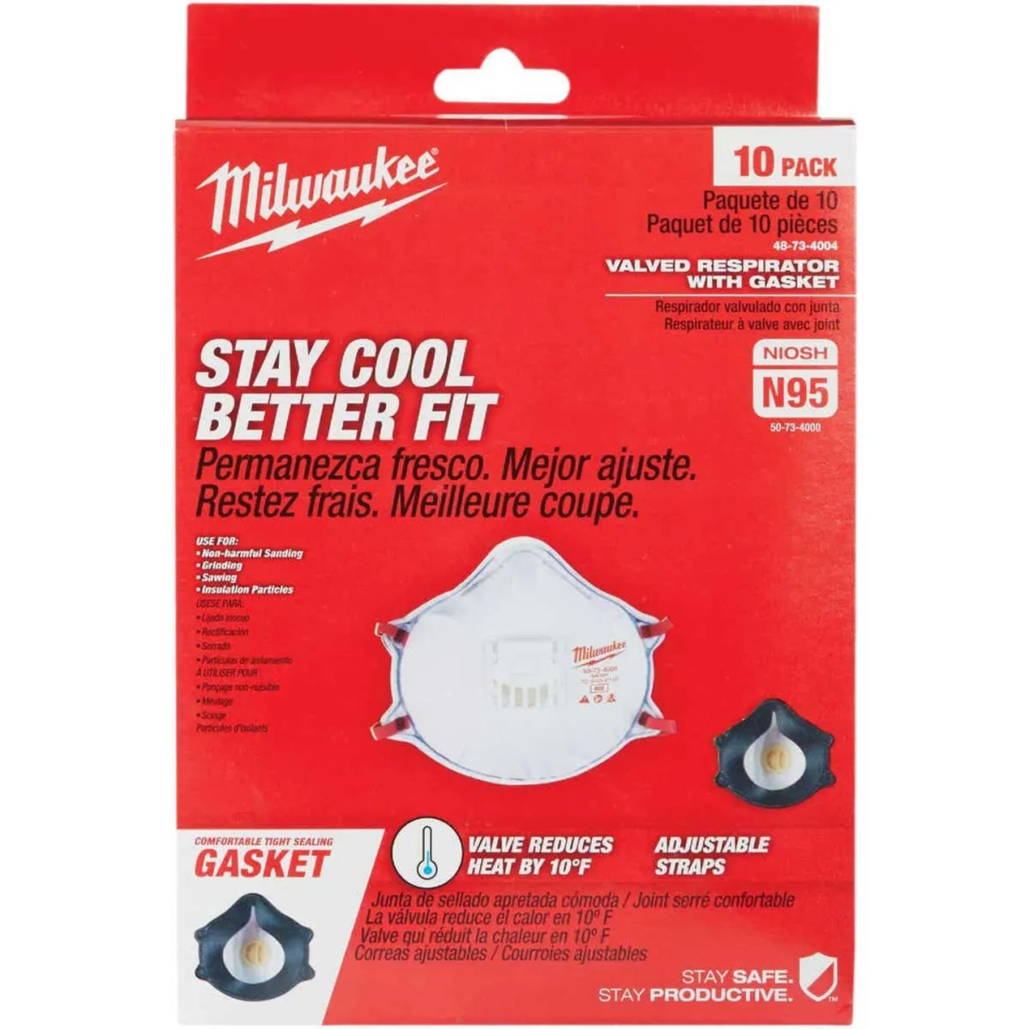 Milwaukee Dust Mask Milwaukee NIOSH N95 Mask – 10/Pack, New – Ology Supplies