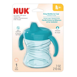 NUK 2163262 Teal Fun Grips Soft Spout Drinking Cups – 12CT