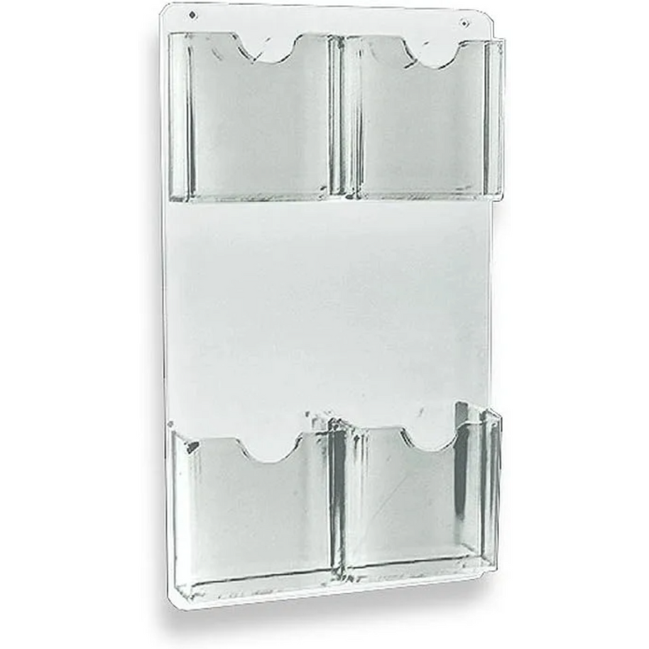 Azar 252063 Acrylic 4-Pocket Wall Mount Brochure Holder – 2CT