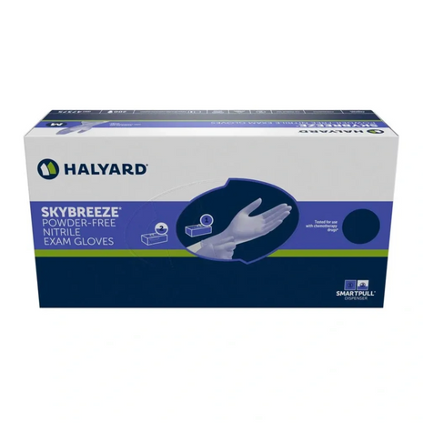 Halyard 47377-00 Skybreeze Powder-Free Nitrile Exam Gloves, Extra-Large, 1800CT