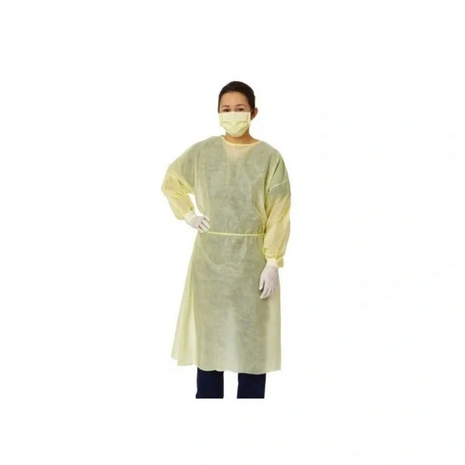 Medline NON27SMS2 Cover Gown, Yellow, Large, 100CT