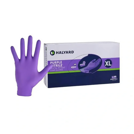 Halyard 55084-65 Purple Nitrile Powder-Free Exam Gloves, Extra-Large, 900CT