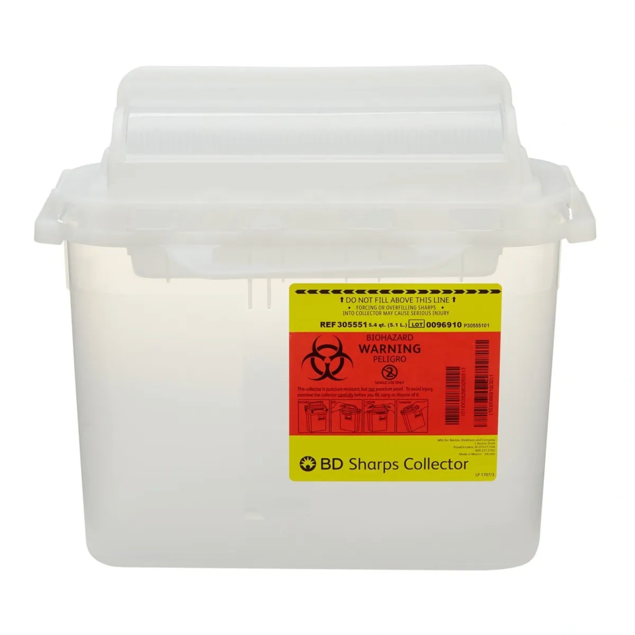 BD 305551 Sharps Collector, 5.4 Quart, 20CT