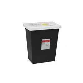 Covidien 8612RC Kendall RCRA Hazardous Waste Container with Slide Lid, Black, 12 Gallon, 10CT