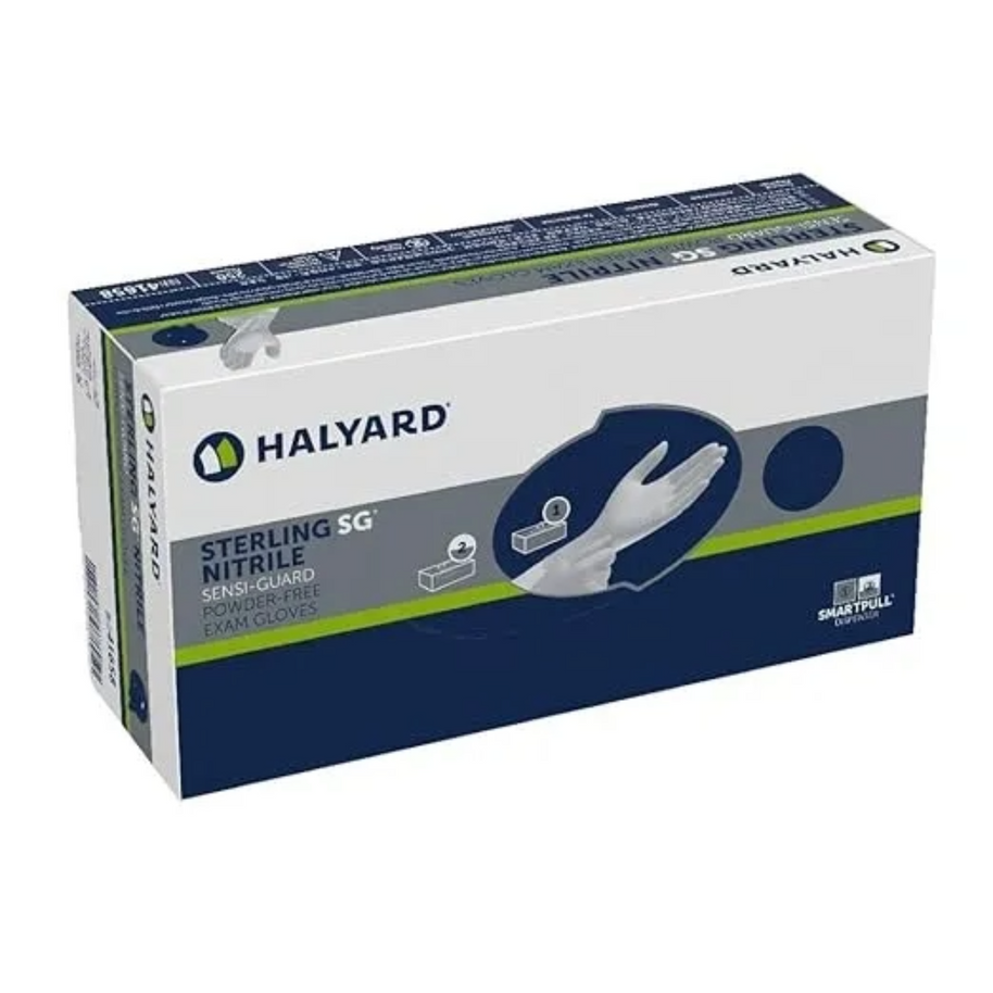 Halyard Sterling SG 41658-02 NonSterile Nitrile Exam Gloves, Small, 2500/Case