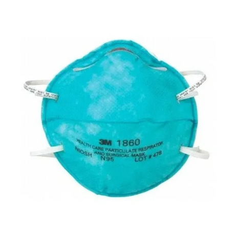 3M N95 1860 Disposable Healthcare Respirator – Universal, Green, 20/Box