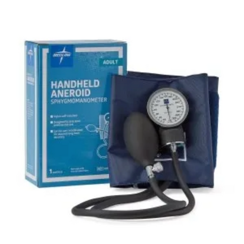 Medline MDS9380 Handheld PVC Aneroid Sphygmomanometer – Adult